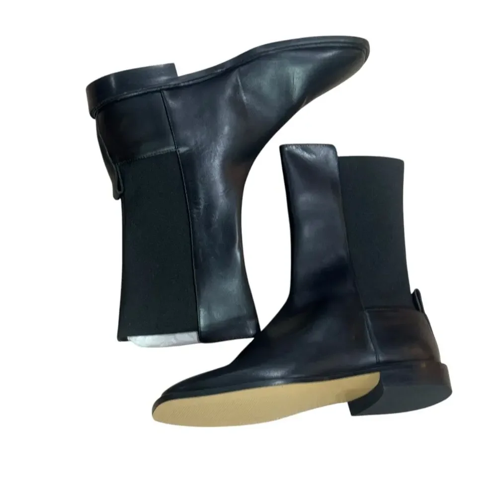 Everlane The City Leather Chelsea Boot Pull-On Square Toe Black Size 8 NWOB_4